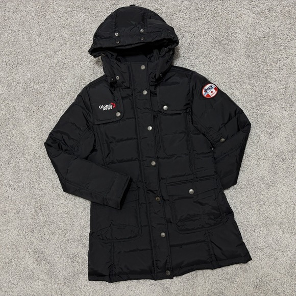 Pajar Jackets & Blazers - PAJAR Down Coat Puffer Jacket Hooded Pockets Global News Black Womens Medium